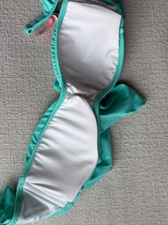 Victoria's Secret Mint Green Ruffle Bandeau Bikini Top - Picture 2 of 3